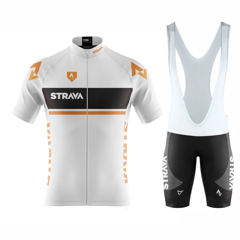 

STRAVA Cycling Jersey Summer Short Sleeve 20D Bibs Suit Road Bike Clothes MTB Outfit Cuore Replica
