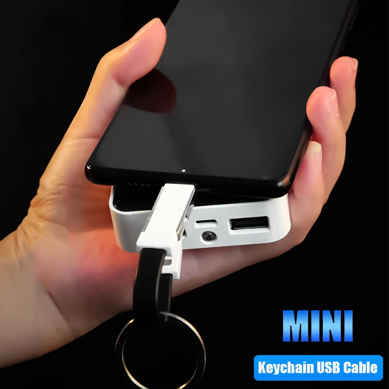 

Mini Keychain Micro USB Type C Cable 3 in 1 Universal Mobile Phone Quick Charge Data Cord For iPhone 12 Xiaomi 11 Huawei P40 P30
