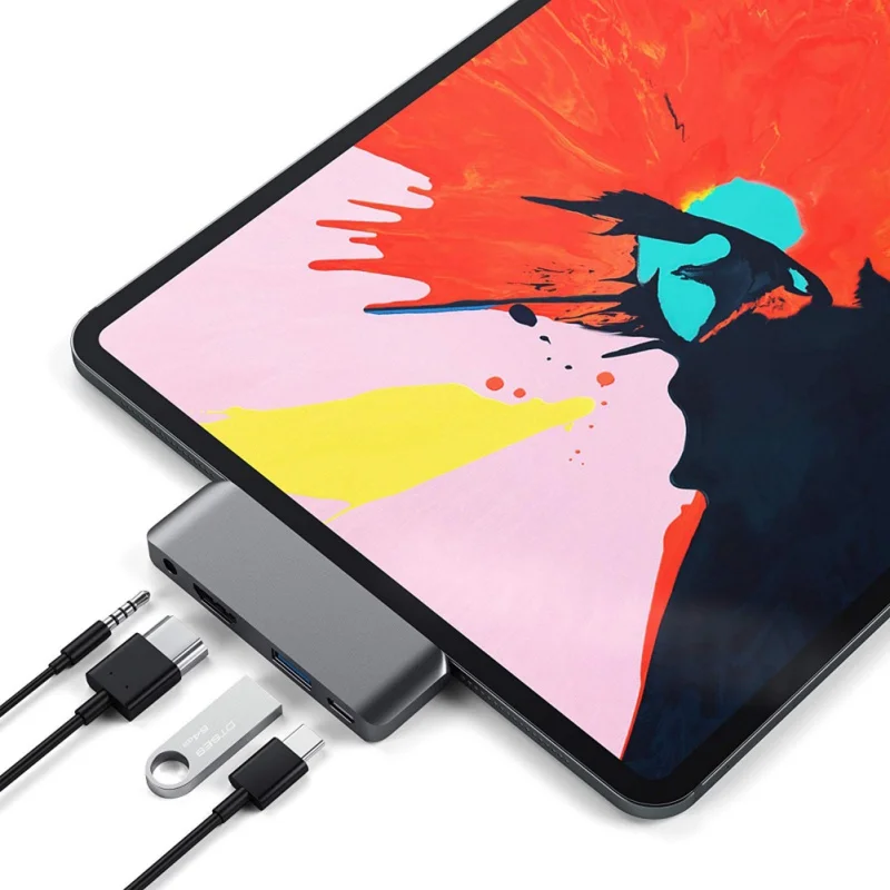 

For iPad pro Type-C Mobile Pro Hub Adapter USB 3.1 to USB-C PD Charging 4K HDMI USB 3.0 & 3.5mm Headphone Jack for Samsung