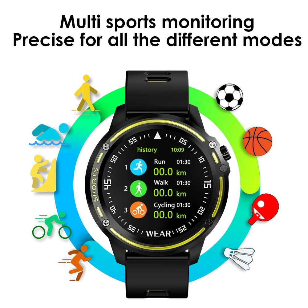 

New L8 Smart Bracelet Watch Heart Rate Blood Pressure ECG Monitoring Sports Fitness Stopwatch Timing Offline Full Screen Touch