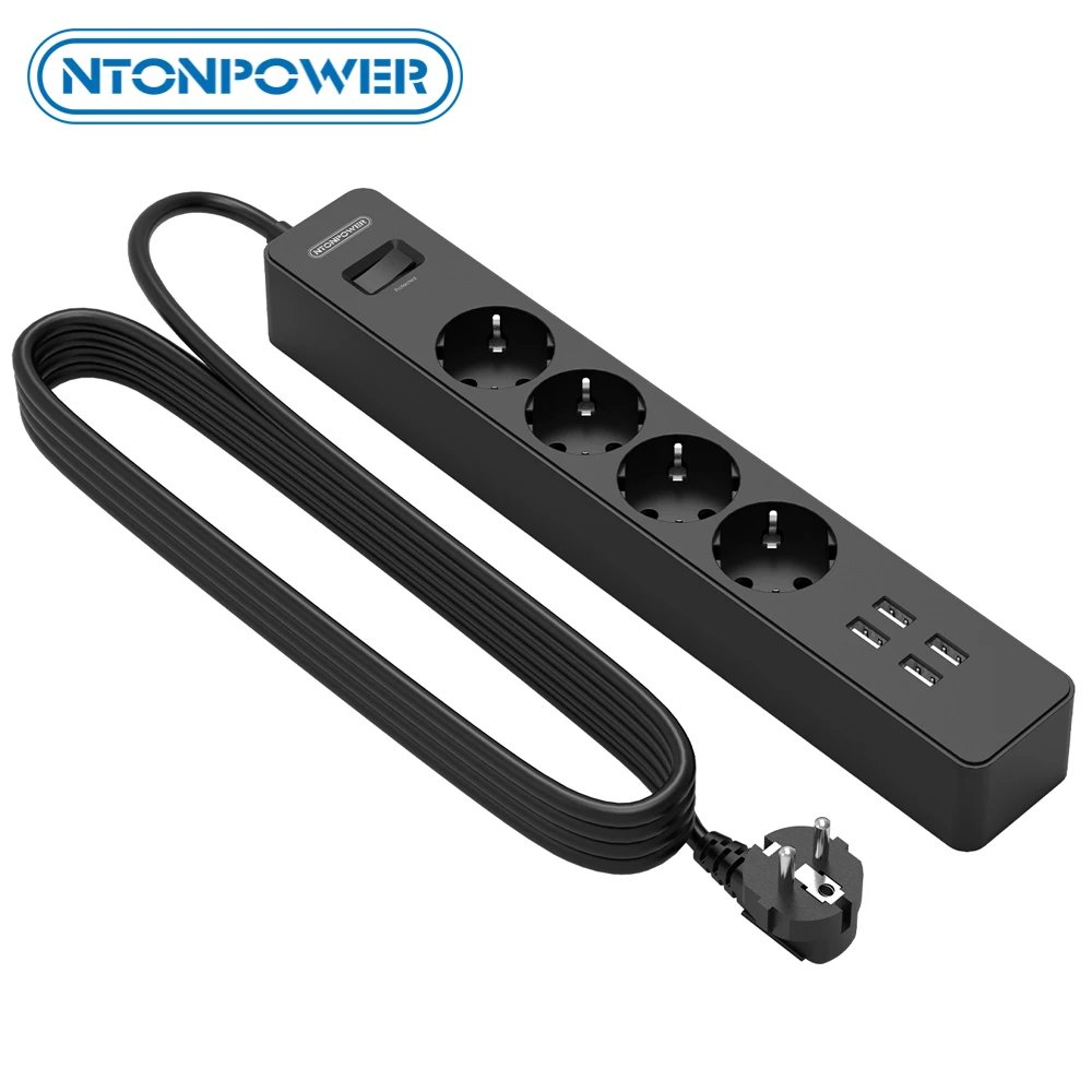 NTON POWER USB лента питания с 3 метровым удлинителем сетевой фильтр для дома 4 AC EU