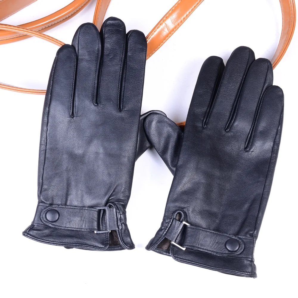 Мужские зимние короткие перчатки из натуральной козьей кожи | Аксессуары для