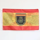 Флаг Испании с крестом бордовой испанской империи Круз де Сан Андрес с о Испании и щитком национальной полиции