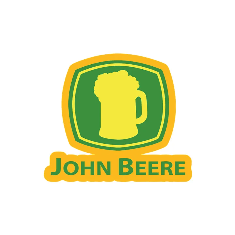 Горячее предложение, интересный сельскохозяйственный трактор JOHN BEERE, зеленое искусственное сельское хозяйство, наклейки из ПВХ 13 см * 12 см, мотоциклетное искусство