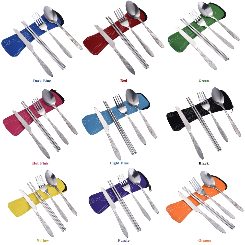 Набор уличных столовых приборов из нержавеющей стали вилка ложка нож палочки для