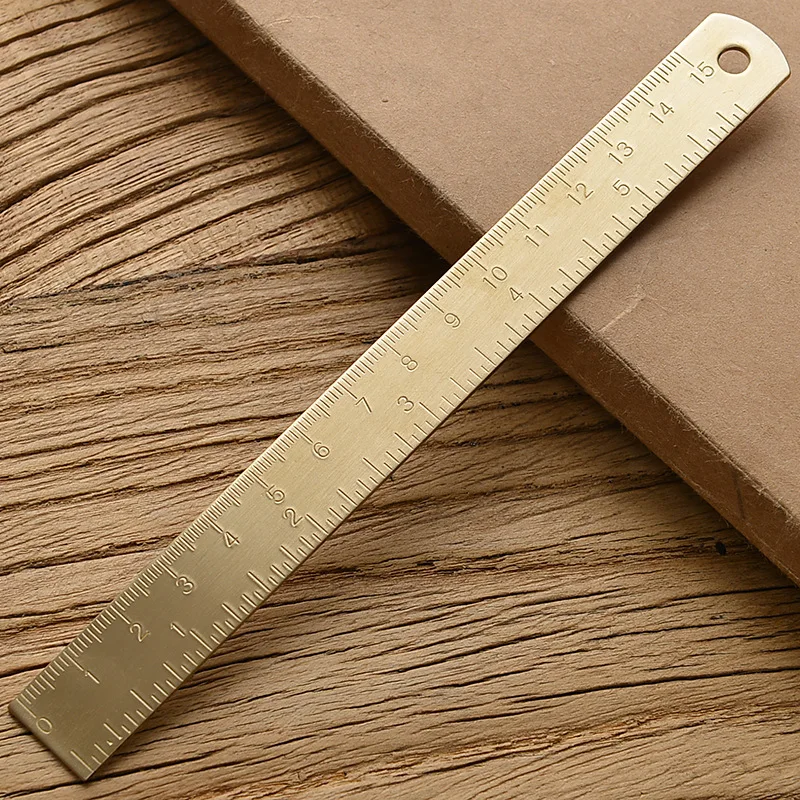 15cm Brass Straight Ruler For School Office Stationery Metal Painting Drawing Tools Rose Gold Measuring Bookmark | Канцтовары для