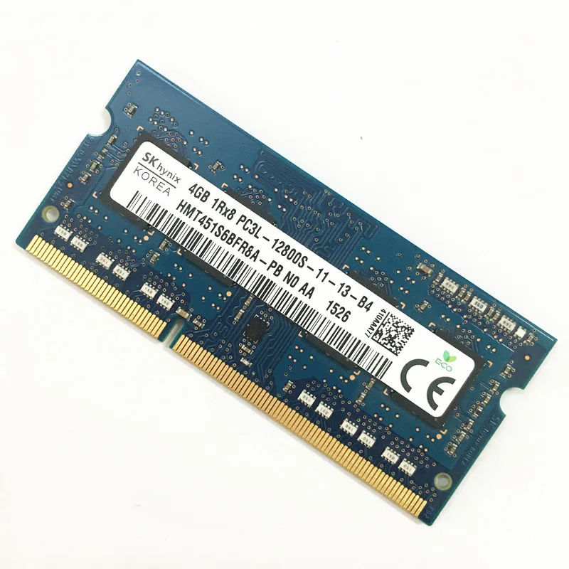 Ноутбук Skhynix memoria ddr3 ram для ноутбука 4 Гб 1rx8 pc3l 12800s 11 13 1600 МГц 1 35 в используется