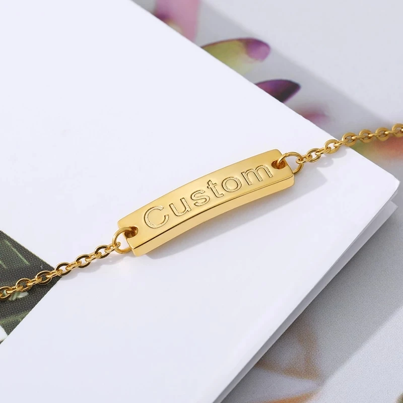 Gosun Personalize Mom Baby Name Bracelets Stainless Steel Adjustable Baby Child Kids ID Bracelet Family Love Girl Boy Jewelry