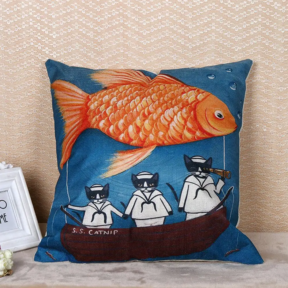 Подушка для дивана DishyKooker с милым мультяшным котом домашнего декоративная