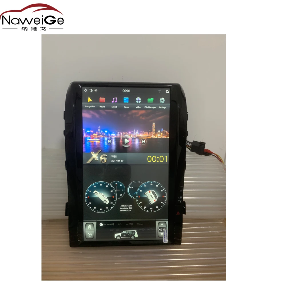 NaweiGe 16 дюймов PX6 Tesla Android автомобильный dvd для Toyota Land Cruiser 200 2008 2015 Автомобильная