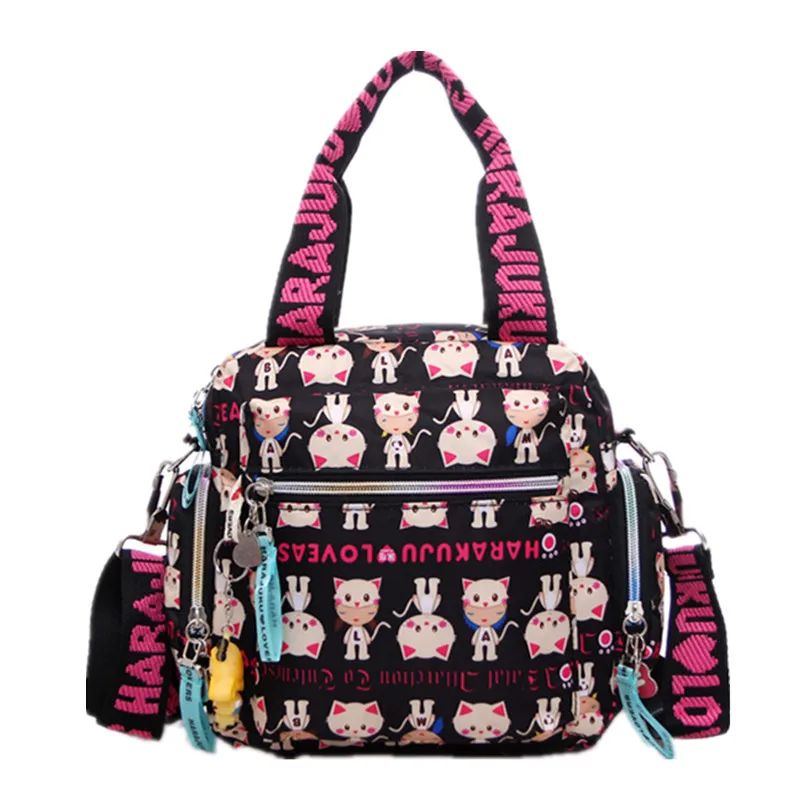 Mother bag New+Harajuku Doll key chain waterproof nylon handbag ladies one shoulder cartoon cross-body bags Handbags | Багаж и сумки