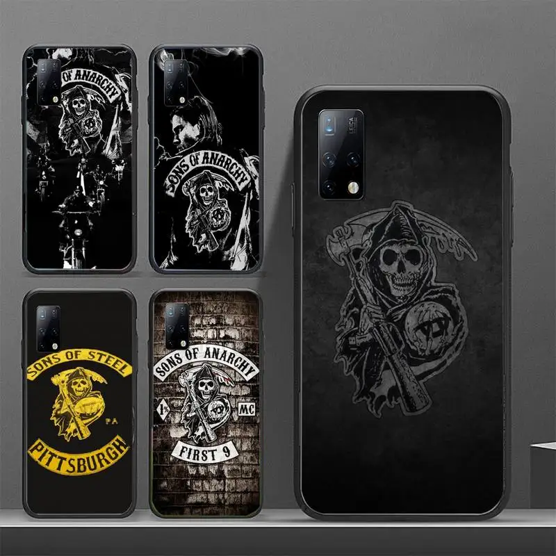 

Sons of Anarchy Skull Logo Phone Case For Samsung A50 A51 A71 A12 A72 A52 A32 A02 A20E A31 A40 A70 A80 Fundas coque