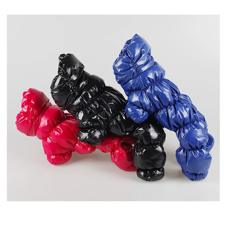 Зимнее теплое пальто для собак куртка утепленный пуховик с четырьмя ножками