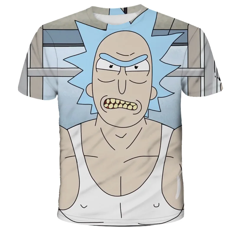 

2021 summer men's t-shirt 3d cartoon anime printing men's t-shirt breathable streetwear stitching printing men's t-shirt