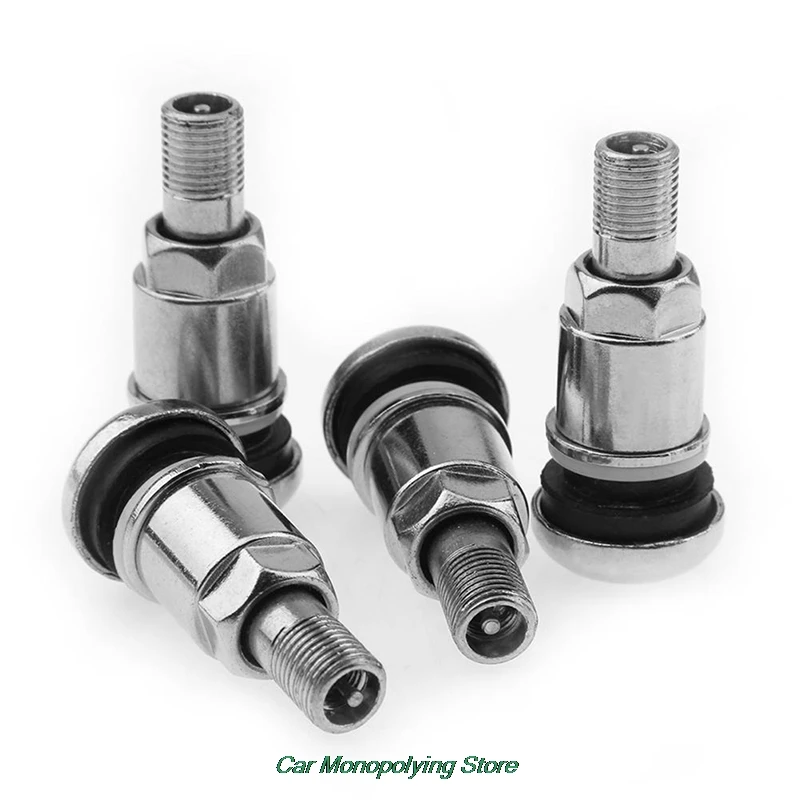 

4Pcs Bolt-in Stainless Car Motorcycle Wheel Tyre Tire Valve Stems with Dust Caps
