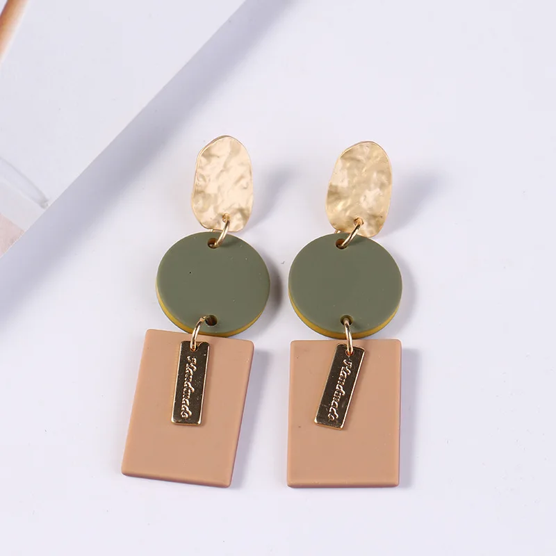 Геометрические акриловые Висячие бирки из сплава корейские японские креативные