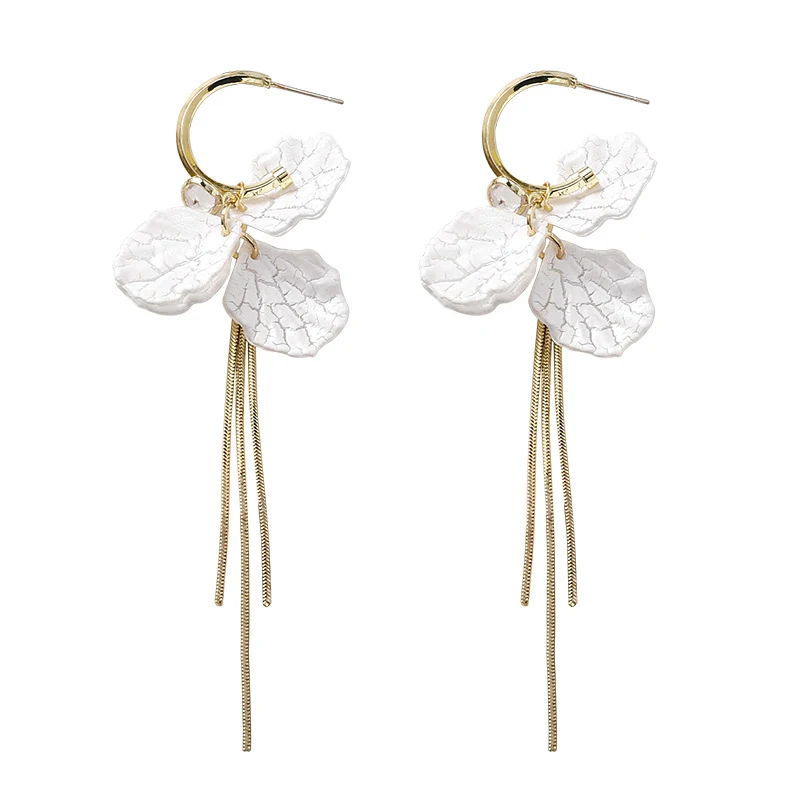 Женские Многослойные висячие серьги с кисточками длинные в форме раковины