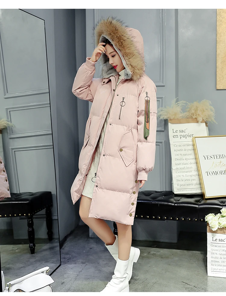 Женская Стеганая куртка на хлопковом наполнителе длинная парка с капюшоном и