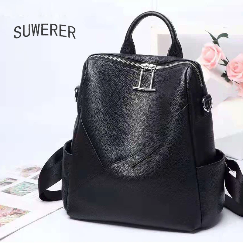 

Travel Women's Leather backpack Real cowhide backpack female bag High Quality student bag Women Genuine Leather Bag schoolbag