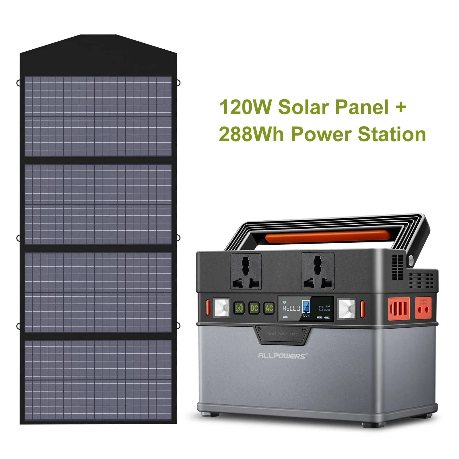 

ALLPOWERS Portable Power Station 288Wh / 78000mAh Solar Generator with Foldable 1x120W Solar Panel for Outdoor Camping Fishing