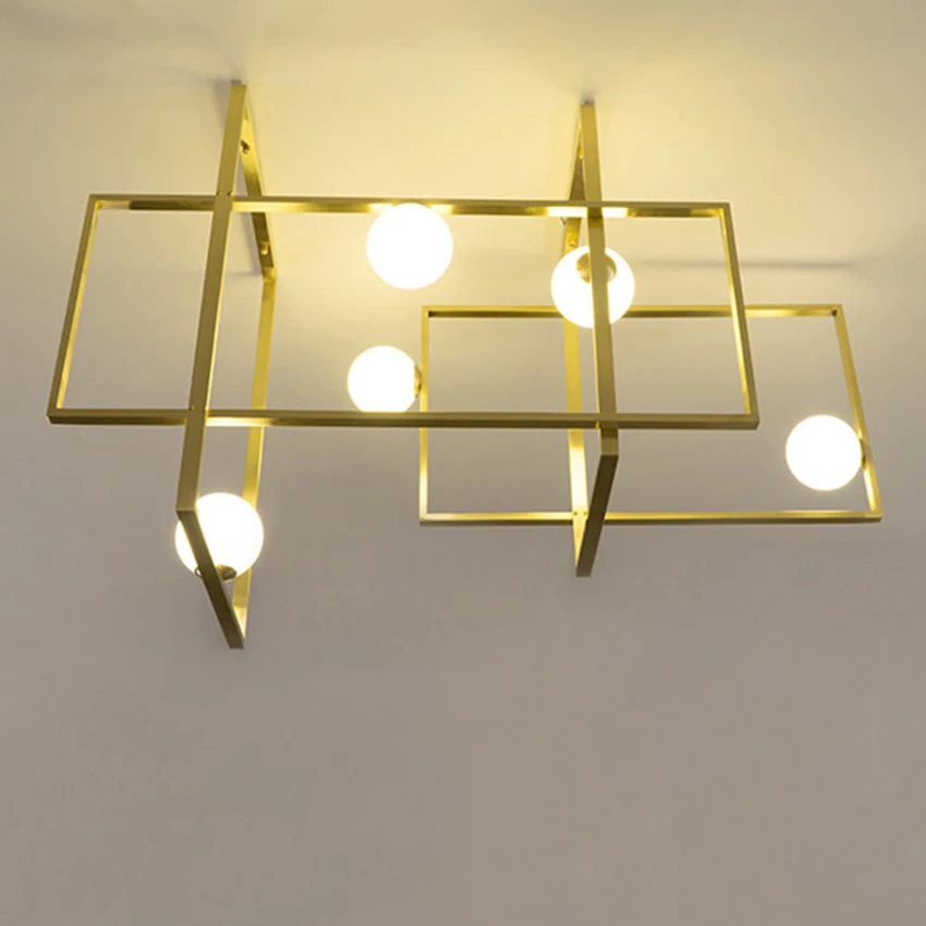 Скандинавская прямоугольная стеклянная люстра Современные Геометрические