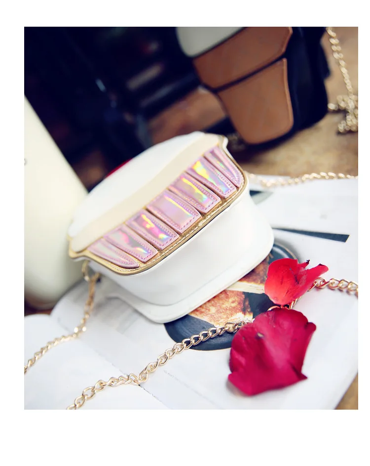 Милый 3D мультфильм торт-мороженое мини женская сумка на одно плечо металлическая