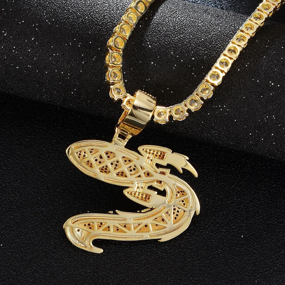 

Men Iced Out Bling Rocket Zircon Pendant Hip Hop Rock Gold Silver Color Jewelry Gift with Stainless Steel Chain Necklace