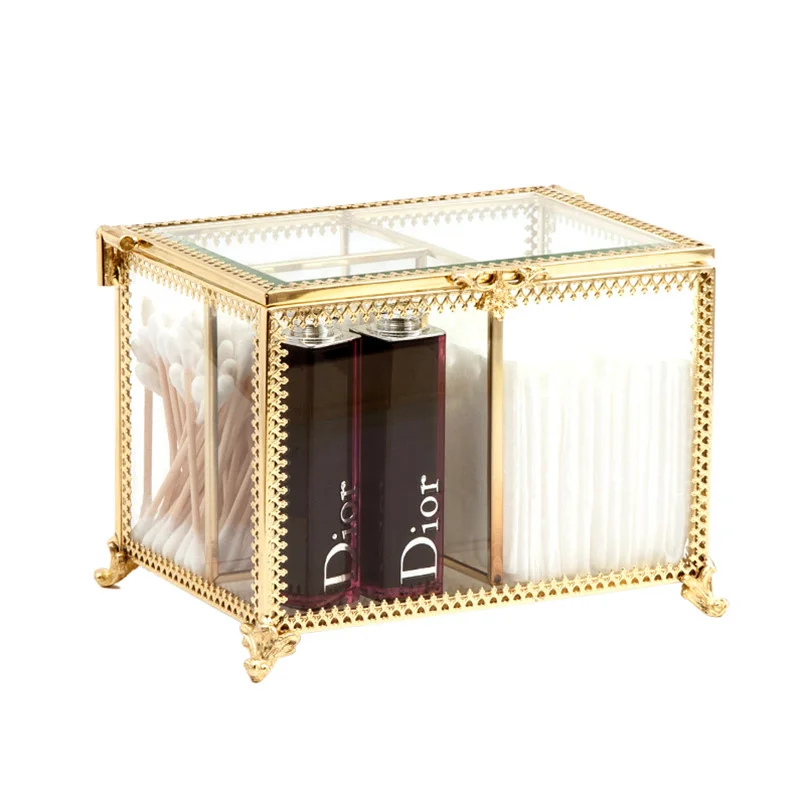 

Storage-Box Cosmetic Jewelry Make-Up-Organizer Cotton-Swab-Case Acrilico Glass Organizadores-De-Maquillaje