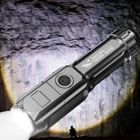 multi function ultra bright flashlights abs strong light focusing flash light usb rechargeable zoom xenon forces outdoor torch