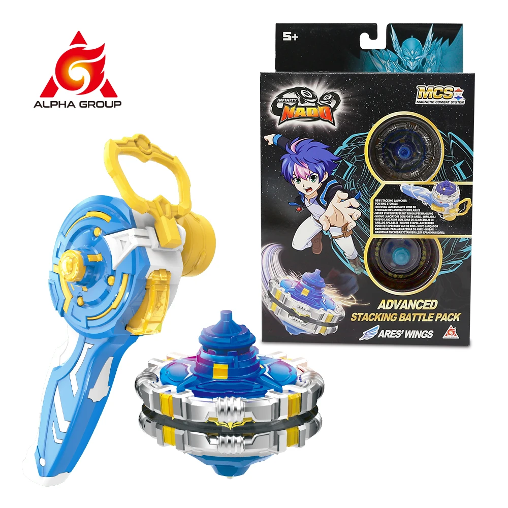 

Gyro Infinity Nado 5 Series NEW Advanced Dual Metal Rings Stacking Spinning Top Kids Gyroscope Toys Beyblade Toy With Launcher