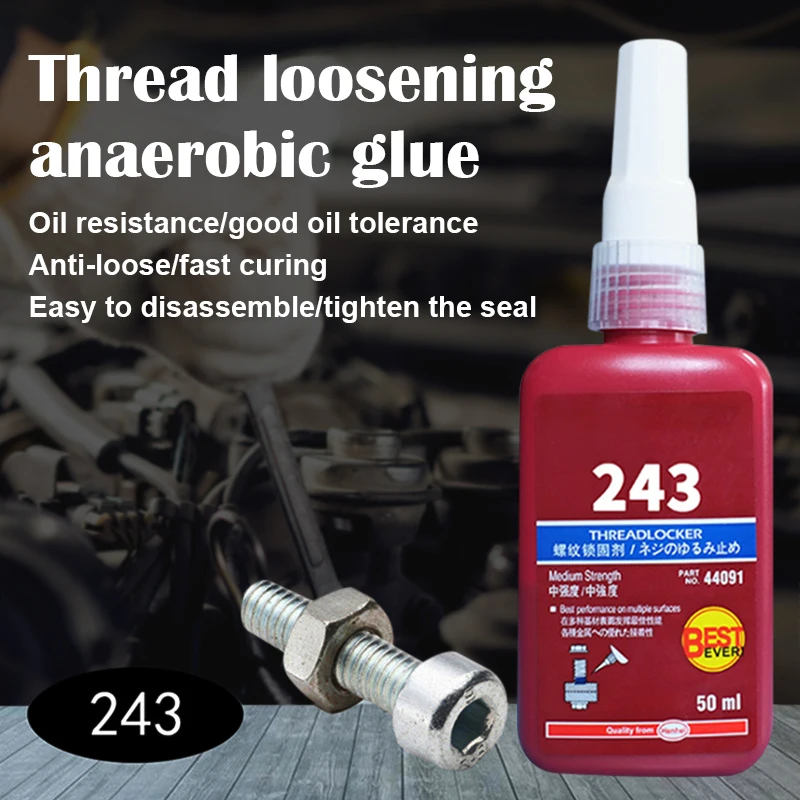

243 Anaerobic Glue Medium Strength Anaerobic Adhesive Glue Screw Sealant frrg