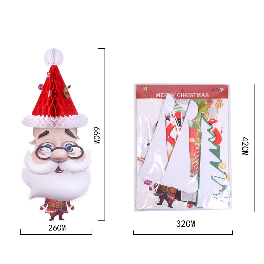 3 шт. оберточная Бумага Рождественская елка Санта Клаус сотовые шары висячие DIY