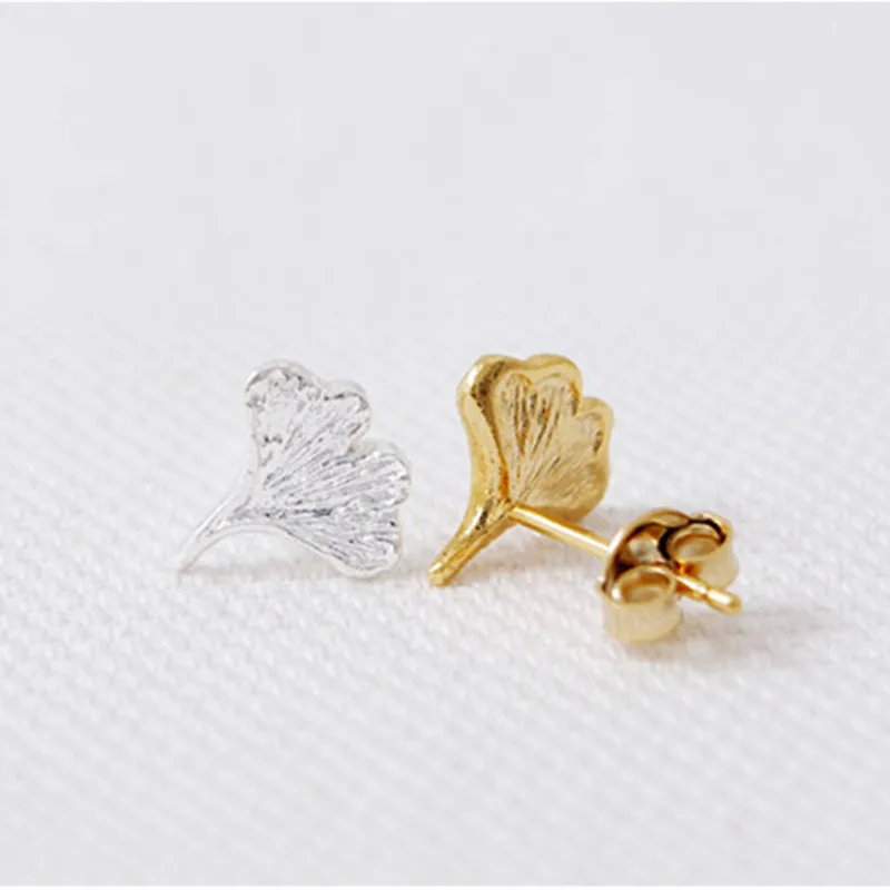 Модные листьев гинкго билоба (фасовка по серьги гвоздики в виде трех Цвет желанию