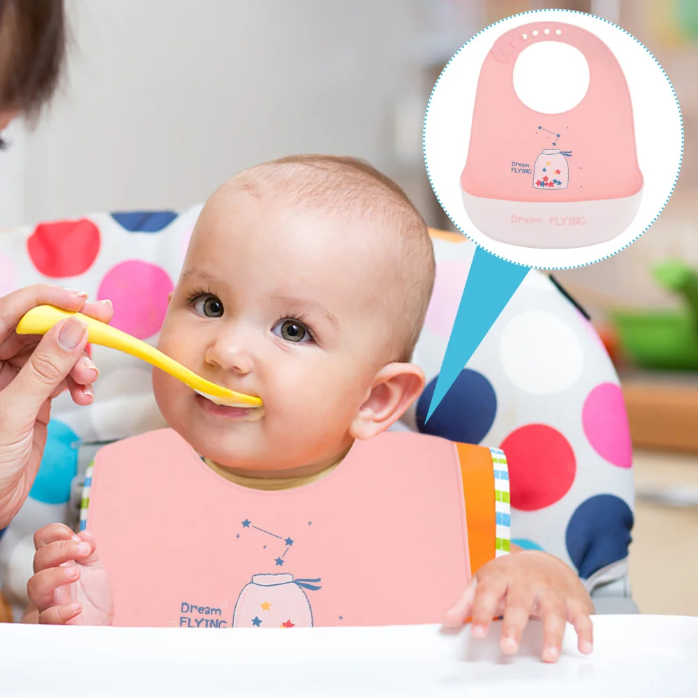 

1Pc Baby Eating Bib Toddlers Eating Bib Cartoon Silicone Baby Bib Safe Bib