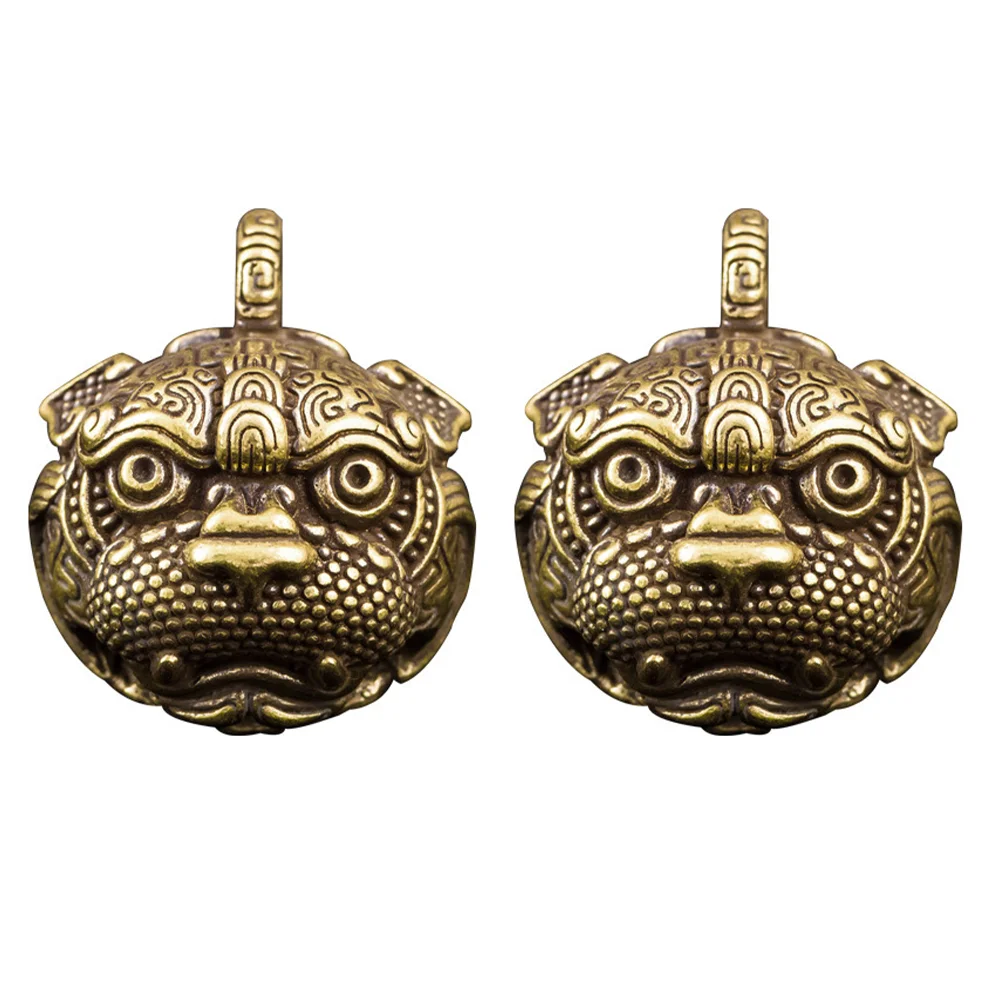 

2pcs Brass Pixiu Car Keyring Hanging Jewelry Chinese Style Keychains Pendant