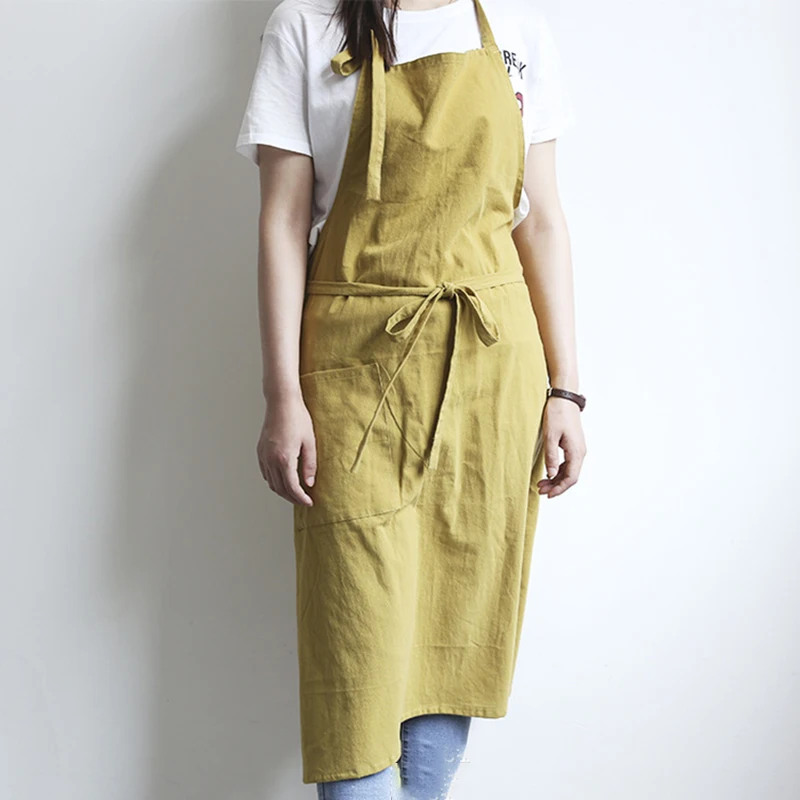 Женский хлопчатобумажный фартук квадратный садовый рабочий сарафан