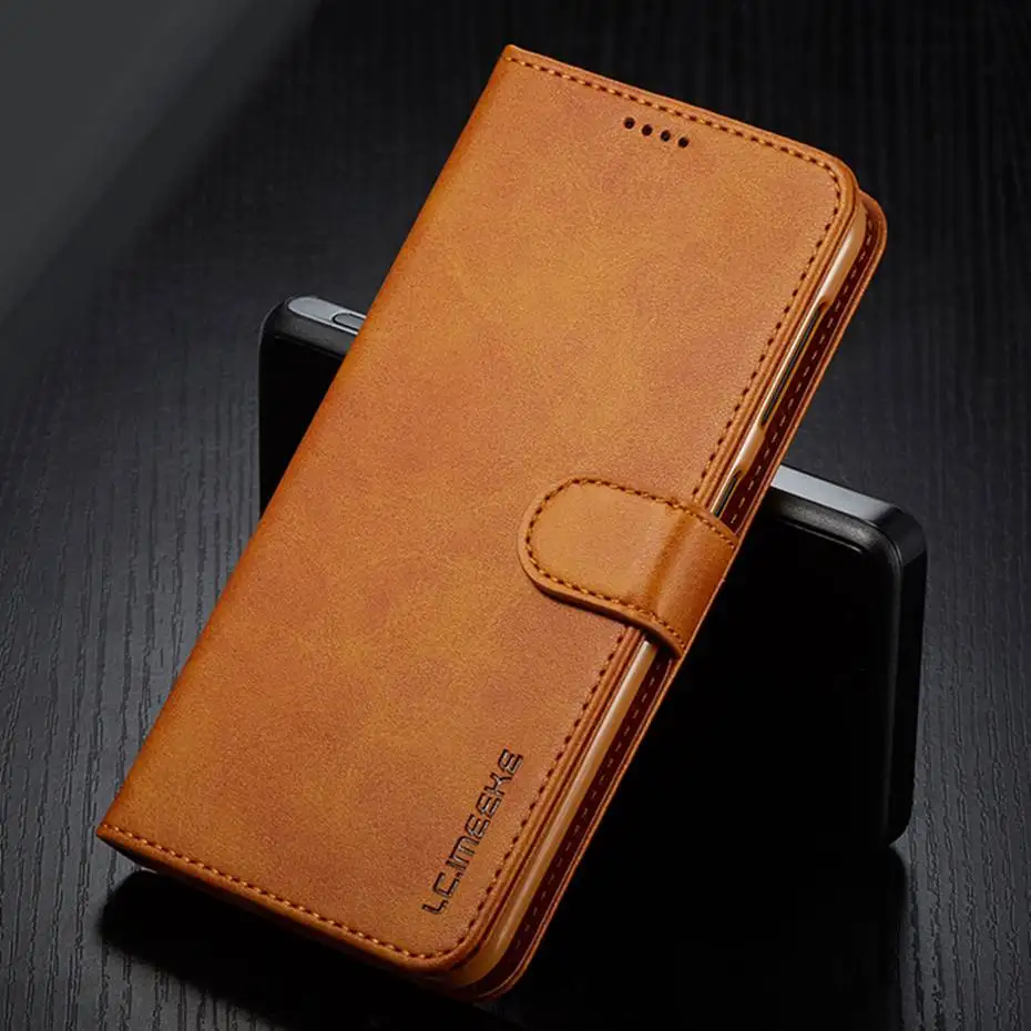 Кожаный флип чехол для Samsung S21 S20 S10 S9 S8 Plus S7 S6 Edge Ультратонкий бумажник Note 20 10 9 8