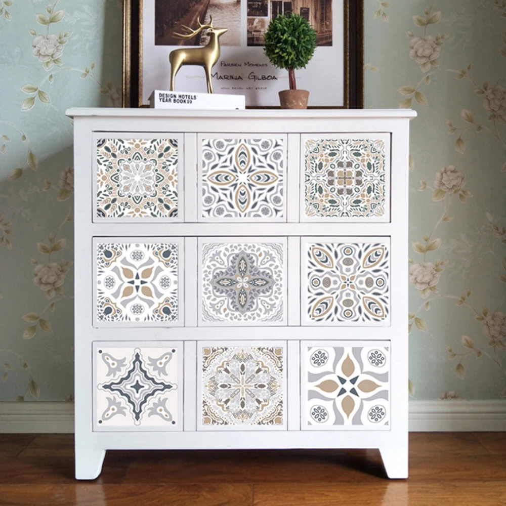 10 шт. Винтаж плитка наклейки самоклеящиеся Водонепроницаемый марокканский