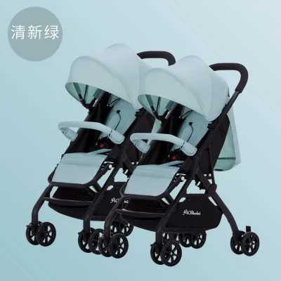 B 2 In1 Twins Baby Stroller Can Be Split Can Sit on A Reclining Double Stroller Baby Twins Trolly Four Wheel Baby Carriage - Цвет: B