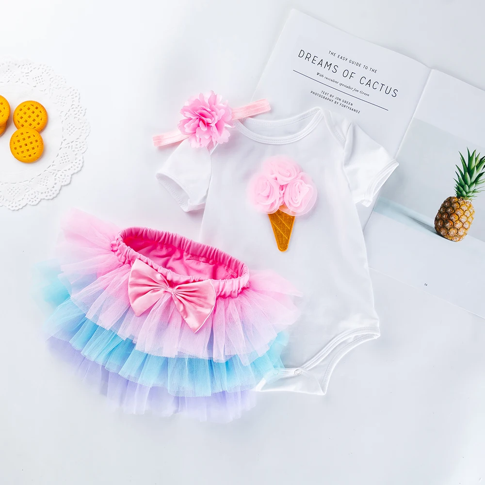 Ropa/платье с мороженым для первого дня рождения девочек брендовая одежда