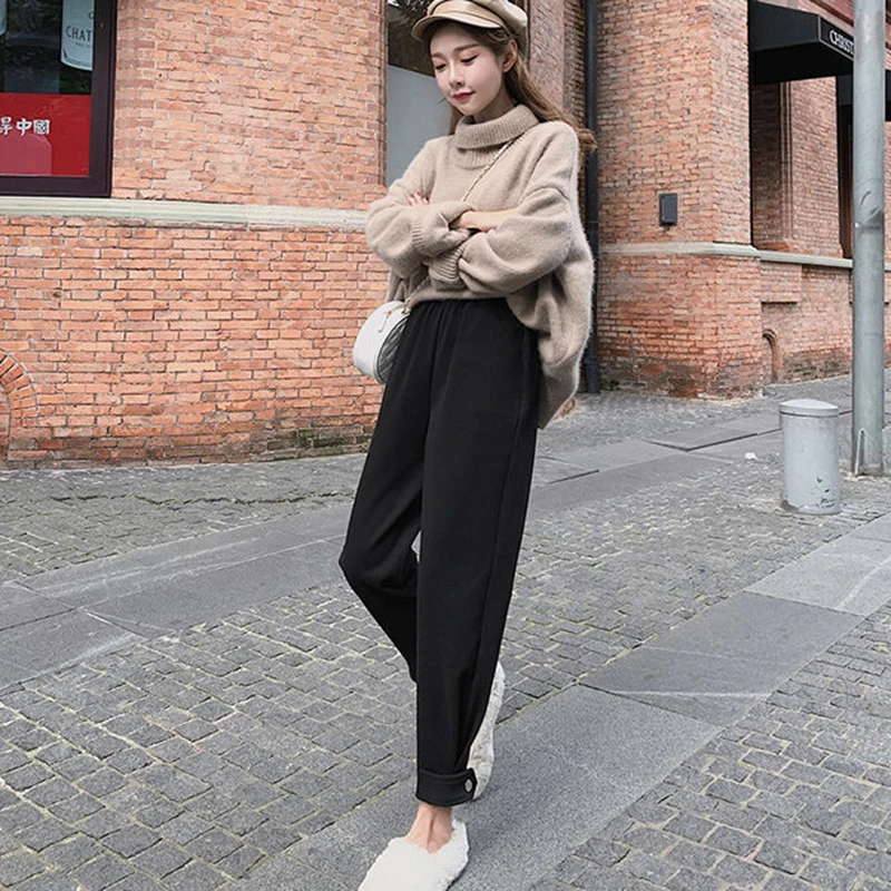 

Woolen Harlan Pants women's Style 2022 Spring New Korean Version Loose Small Feet Nine Points Thin Student Leisure Fashion Pants