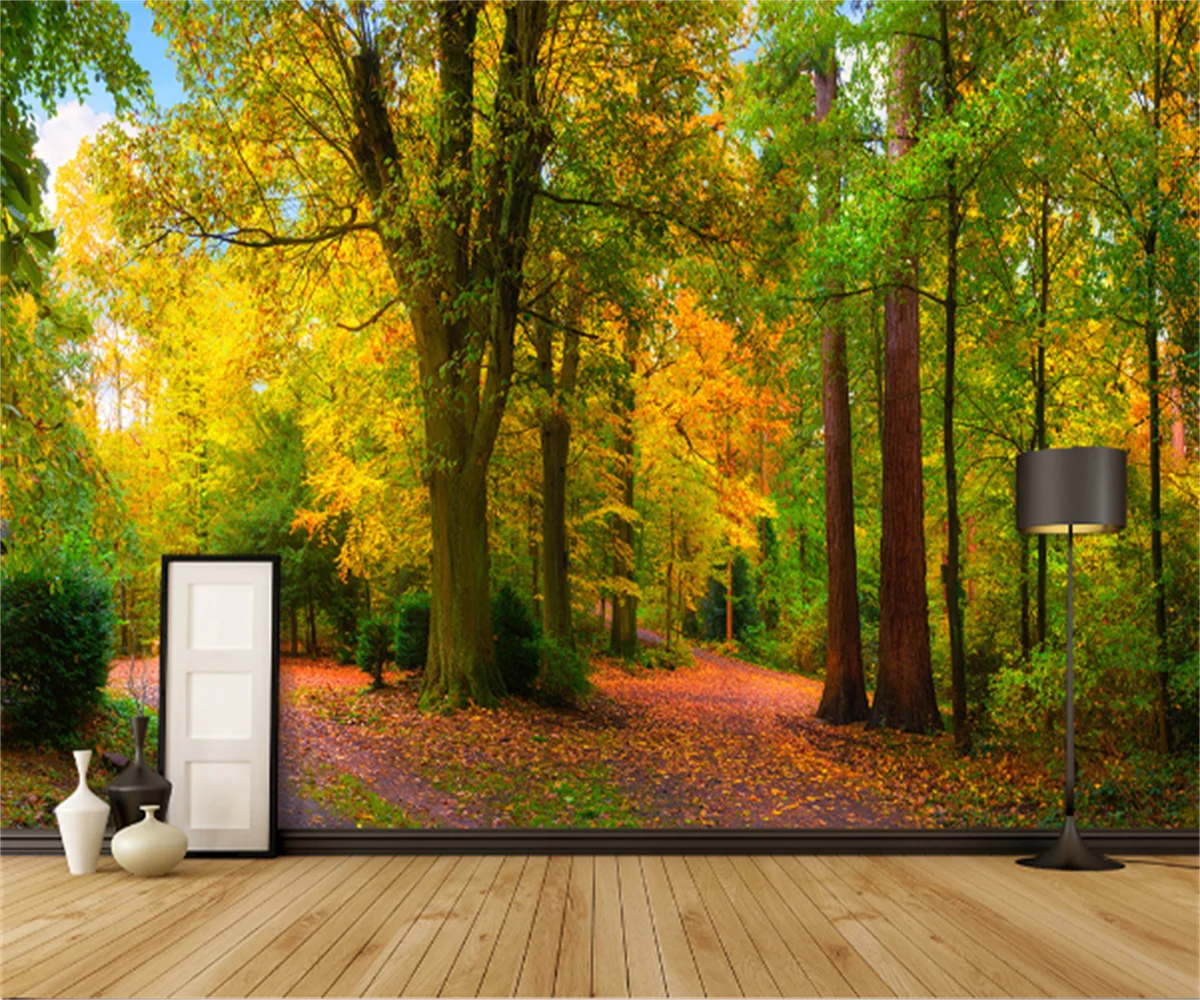 

European and American park woods 3D stereo mural landscape background wallpaper any size custom home decoration mural