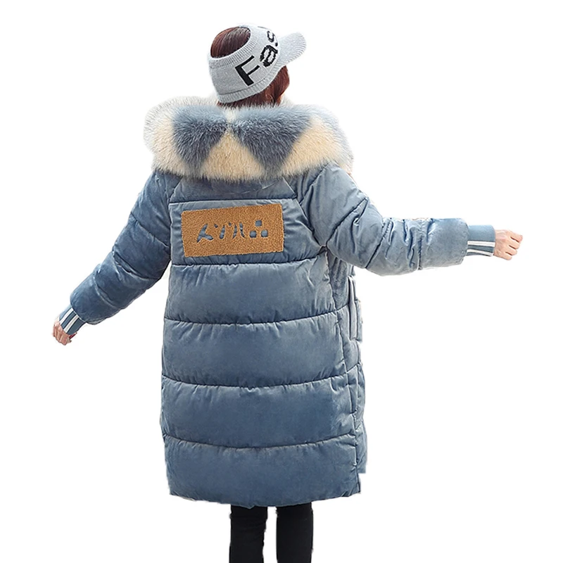 

Women Winter Jacket With Fur collar Warm Hooded Female Winter Coat Long Parka Women new design Outwear Camperas women down coat