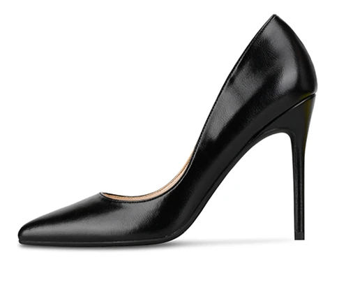 black 10cm heel Брендовая обувь; женские туфли-лодочки на высоком каблуке; женские туфли на шпильке; черные свадебные туфли из искусственной кожи на высоком каблуке 10 см; B-0051 - Цвет: black 10cm heel