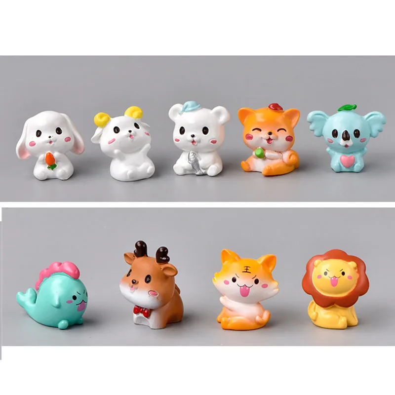 

Милый кролик, Лев, тигр, фигурки животных, домик, сказочное украшение для сада, домашнее миниатюрное украшение, микро ландшафтное украшение, ...