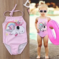 newborn infant baby girl cartoon unicorn swimwear swimsuit bathing suit bikini beachwear clothes
