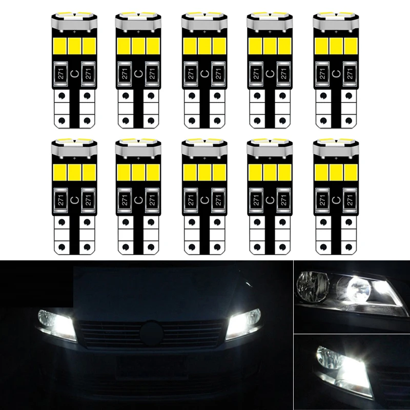 

10pcs Car W5W T10 LED Interior Light Auto Parking Lamp Bulb For fiat 500 grande punto ducato honda civic fit crv accord 8 jazz