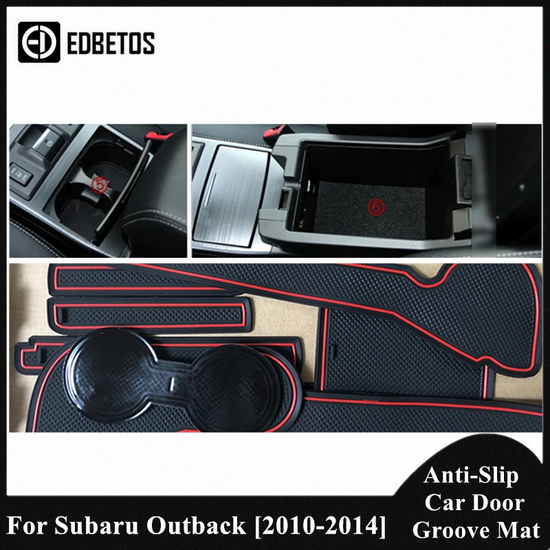 For Subaru Outback 2010 2011 2012 2013 2014 Anti-Slip Dirty Door Groove Mat Interior Car Accessories |