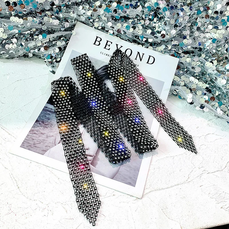 FYUAN винтажные колье для женщин Bijoux DIY длинные черные ожерелья с кристаллами массивные ювелирные изделия вечерние подарки
