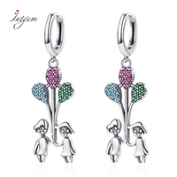 s925 sterling silver earrings round drop earrings boy girl love zircon earrings for women luxury fine party daily jewelry gifts